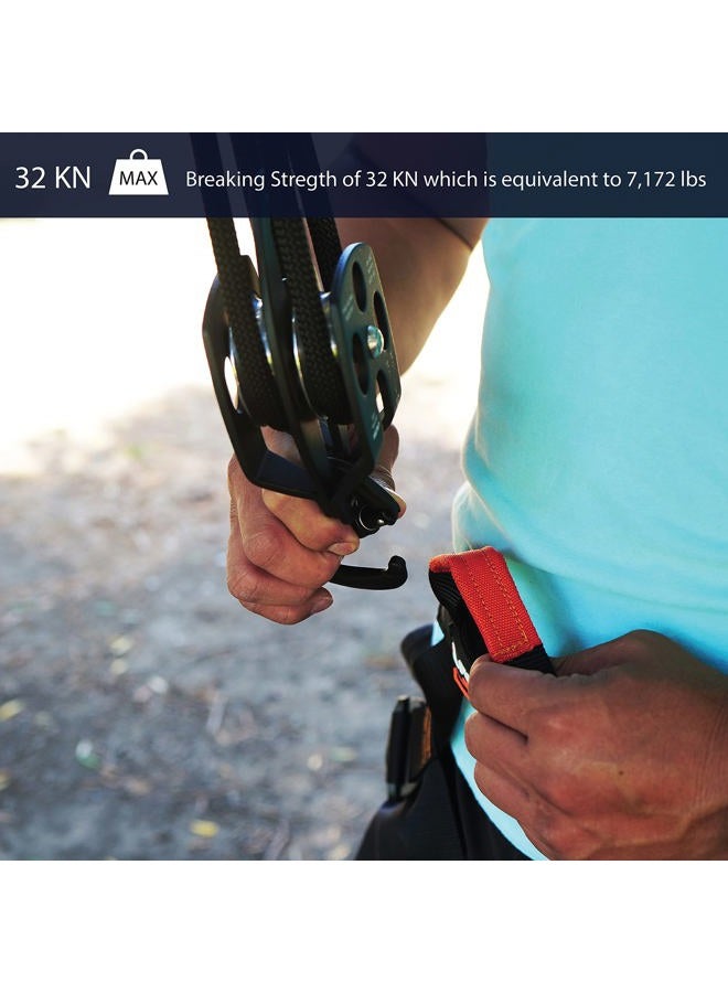 FUSION Climb Lightweight and Durable Aero Space Aluminum Alloy Double Pulley Swing Plate 32kN for Progress Capture System Rigging Hauling Rescue Arborist Tree Climbing - Image 5