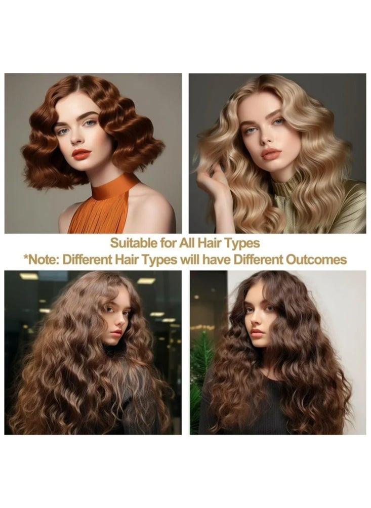 PANDA JOJO 3 Barrel Curling Iron Hair Crimper, Heat up Quickly Hair Waver, Tourmaline Ceramic Heating, Waver Iron Adjustable 25mm Hair for Long or Short, Last Wand for Women, Rose Gold  - Image 4