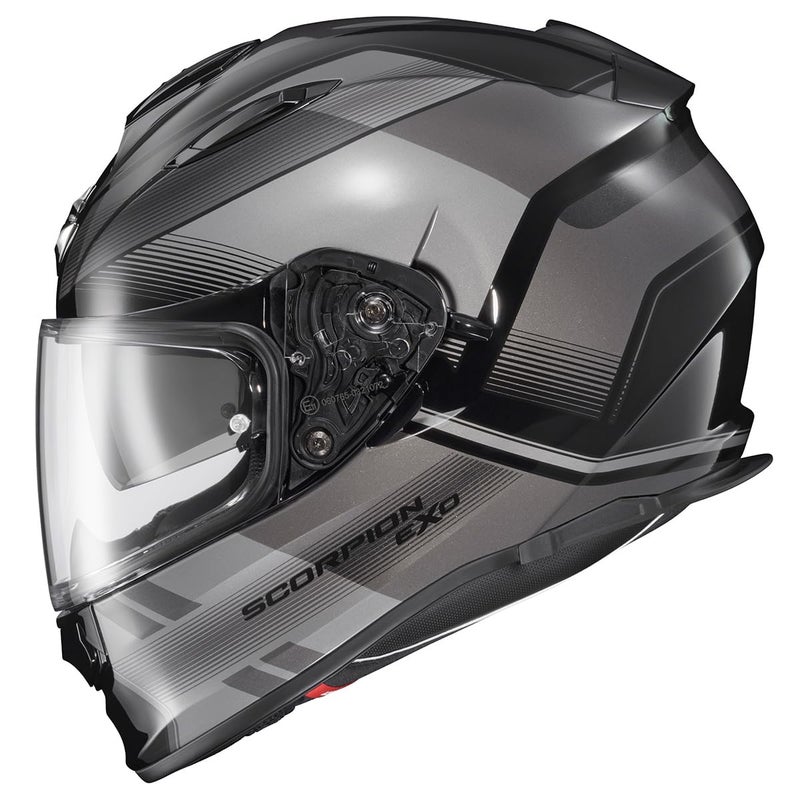 ScorpionEXO Ryzer Full Face Motorcycle Helmet with Pinlock Ready Shield with Integrated Speaker Pockets DOT ECE Approved Edge Dark Grey XLarge - Image 2
