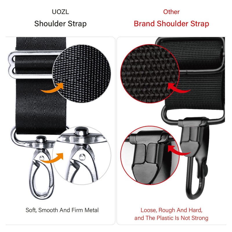 UOZL 59 Inch Shoulder Straps, Soft with Ultra-Thick Fixed Shoulder Pad, Two Way Independently Adjustable Buckle Replacement Straps for Laptop Bag Messenger Bag Tool Bag Luggage,Black - Image 4