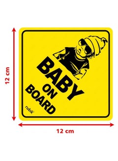 Rubik Baby on Board Car Sign Self Adhesive Sticker, 1pc Reflective Kids Safety Warning Cute Design for Car Rear Window Bumper Universal Fit (12x12cm)  - Image 4