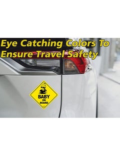 Rubik Baby on Board Car Sign Self Adhesive Sticker, 1pc Reflective Kids Safety Warning Cute Design for Car Rear Window Bumper Universal Fit (12x12cm)  - Image 2