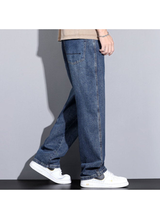 FOLUNSI men's Straight-leg Jeans - Trendy Loose Fit, Oversized Wide-leg Casual Pants - Image 4