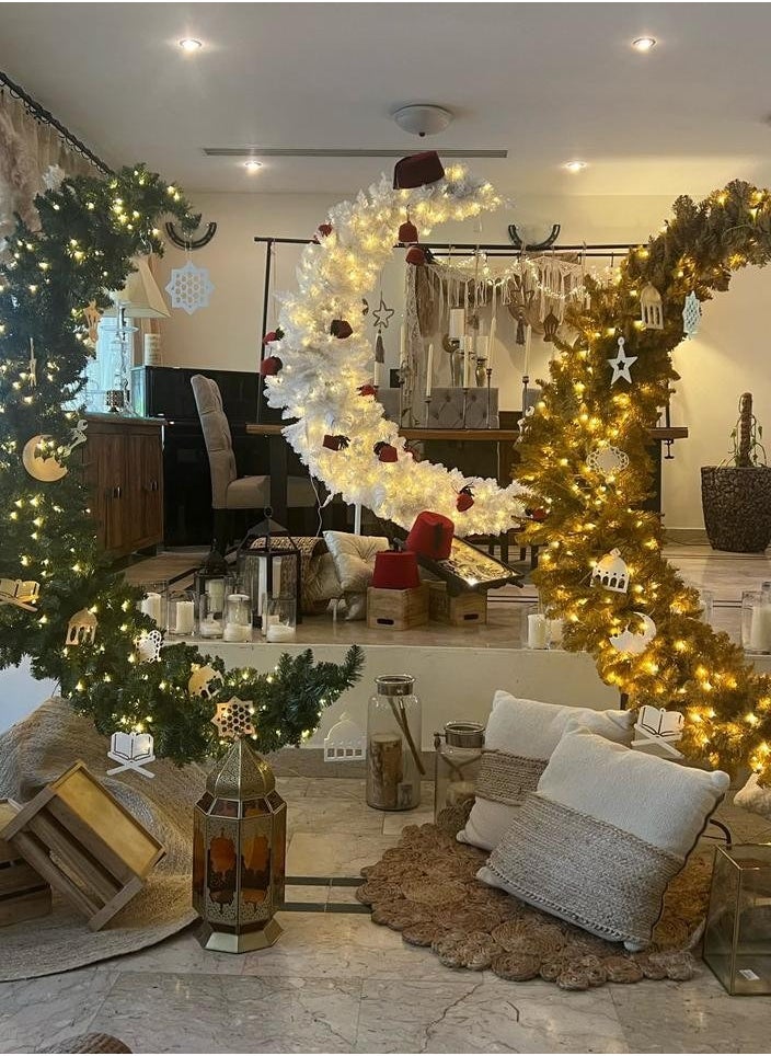 هوم ديكورايشون هلال رمضان أبيض ١٨٠ سم  - Image 2