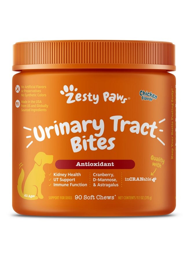 Zesty Paws - Zesty Paws Cranberry Supplement for Dogs - Bladder Control for Dogs - Urinary Supplement for Dogs - Cranberry Chews with D-Mannose, Vitamin B6 & L-Arginine - Immune & Gut Support - Chicken - 90 Count - Image 1