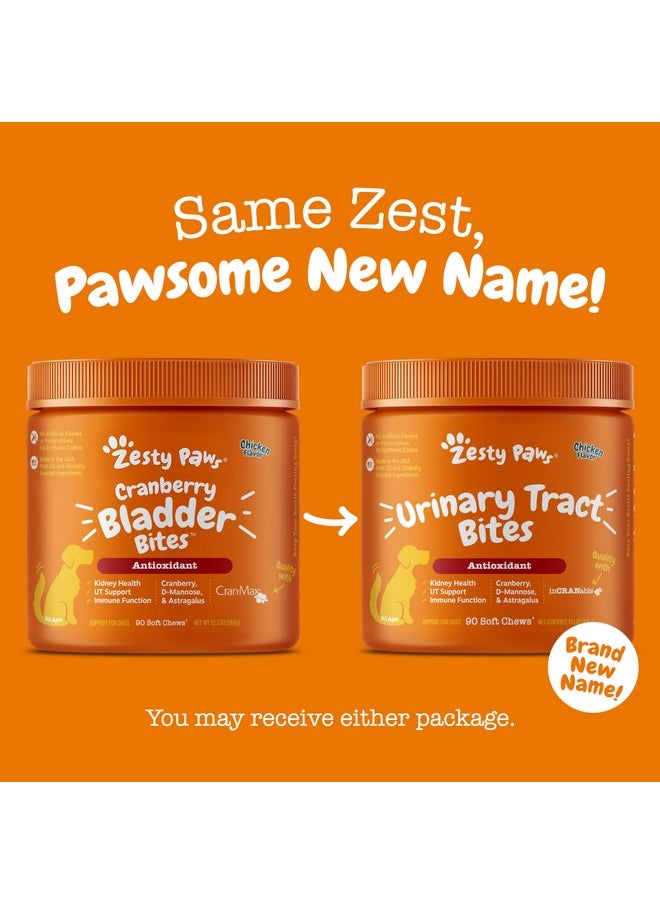 Zesty Paws - Zesty Paws Cranberry Supplement for Dogs - Bladder Control for Dogs - Urinary Supplement for Dogs - Cranberry Chews with D-Mannose, Vitamin B6 & L-Arginine - Immune & Gut Support - Chicken - 90 Count - Image 1