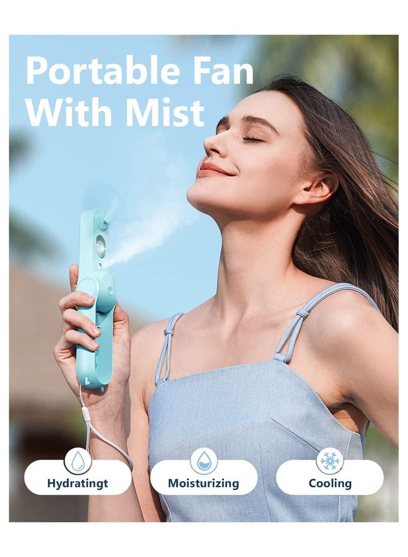 Y&D Misting Fan Portable, Handheld Personal Mister Fan, Small Rechargeable, Mini Spray Water Mist Kids Women Portable For Travel, Outdoors, Hiking, Camping Home Office  - Image 1