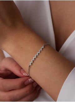 Zigzag Pattern Double Chain Bracelet - Silver