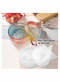 Excefore Silicone Jewelry Box Molds with 9-Slot Heart Shape Epoxy Resin Molds, Round Trinket Box Gift Box Molds, DIY Box Epoxy Casting Molds Set, 3 Pcs  - Image 2