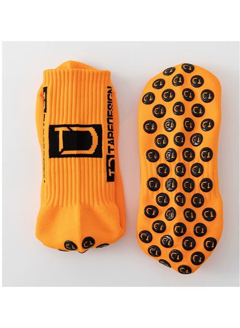 TAPEDESIGN Professional Thick Sports Socks Sweat Absorbing Odor Deodorizing Anti-Slip Football Socks, 2 Pairs (White + Black) - Image 4