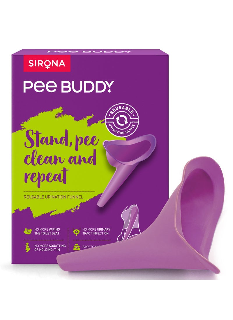 Sirona Pee Buddy Reusable Portable Stand And Pee Urination Device For Women - Pack Of 1 | Portable, Leak-Proof And Zero Spillage | Ideal For Public Toilets, Travel, Camping, Hiking And Outdoor Activities  - Image 1