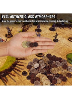 CZYY DND Metal Coins Set of 60 with Leather Pouch - Gaming Tokens, Pirate Treasure, Accessories & Props for Board Games, Dungeons and Dragons, Tabletop RPGs and LARP  - Image 2