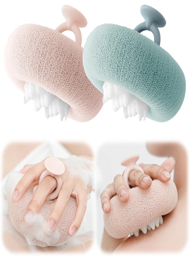 OneNine Super Soft Sunflower Suction Cup Bath Ball, 2 PCS Sunflower Bath Ball, 2-in-1 Sunflower Bath Ball, Sunflower Suction Cup Bath Ball, Suction Cup Bath Ball, Bath Courtesy Sponge Soap Balls - Image 1
