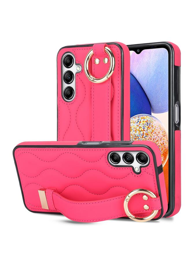S-TOP Case For Samsung Galaxy A14 4G / 5G Non-slip Full Coverage Ring PU Phone Case with Wristband - Image 1