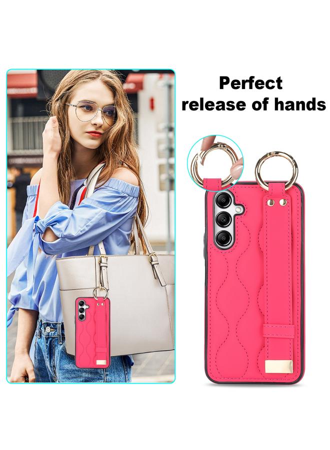 S-TOP Case For Samsung Galaxy A14 4G / 5G Non-slip Full Coverage Ring PU Phone Case with Wristband - Image 5
