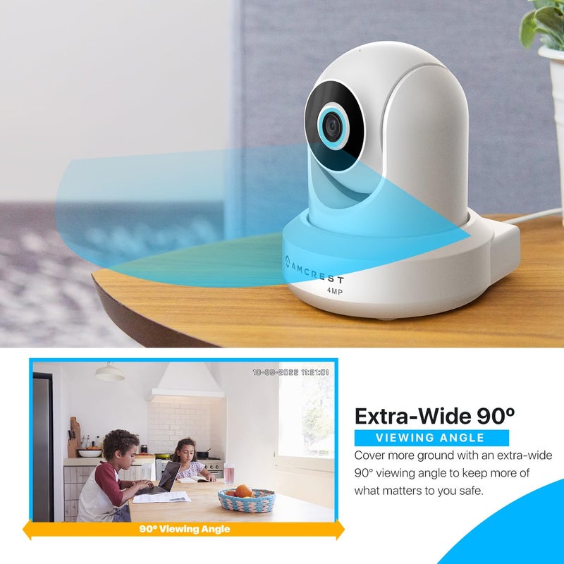 Amcrest 4MP ProHD Indoor WiFi, Security IP Camera with Pan/Tilt, Two-Way Audio, Night Vision, Remote Viewing, 4-Megapixel @30FPS, Wide 90Â° FOV, IP4M-1041W (White) - Image 4
