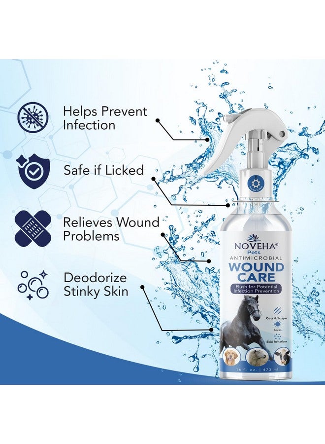 NOVEHA NOVEHA Pet Wound Spray - Sores, Abrasions and Wounds Care for Horse - Fast-Acting Skin Repair, Helps with Rashes, Hot Spots, Scratching, 6fl oz | 473ml - Image 2