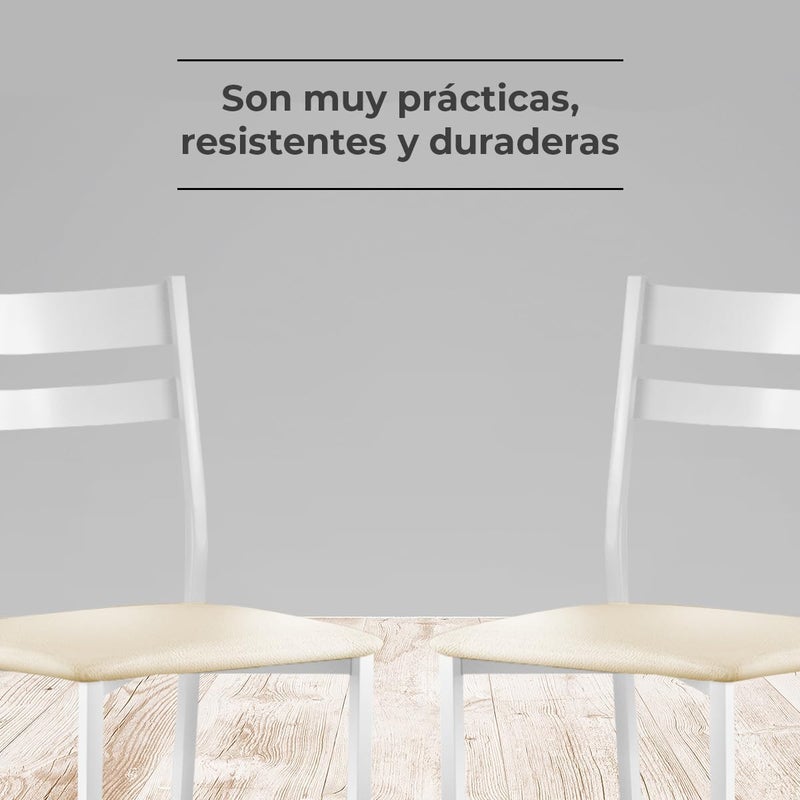 ASTIMESA Kitchen Chair Metal Open Back Beige 45cm x 45cm x 40cm - Image 5