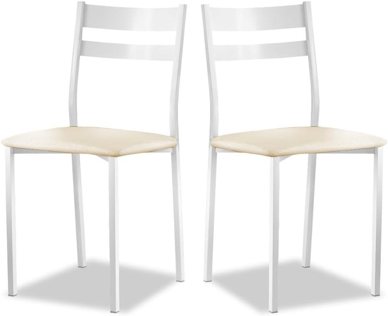 ASTIMESA Kitchen Chair Metal Open Back Beige 45cm x 45cm x 40cm - Image 1