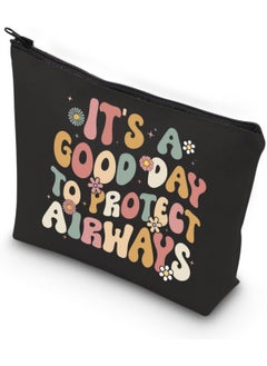 WCGXKO WCGXKO RT RRT Respiratory Gift Pulmonologist Gift Therapist It's A Good Day To Protect Airways Zipper Pouch Makeup Bag (PROTECT AIRWAYS) 