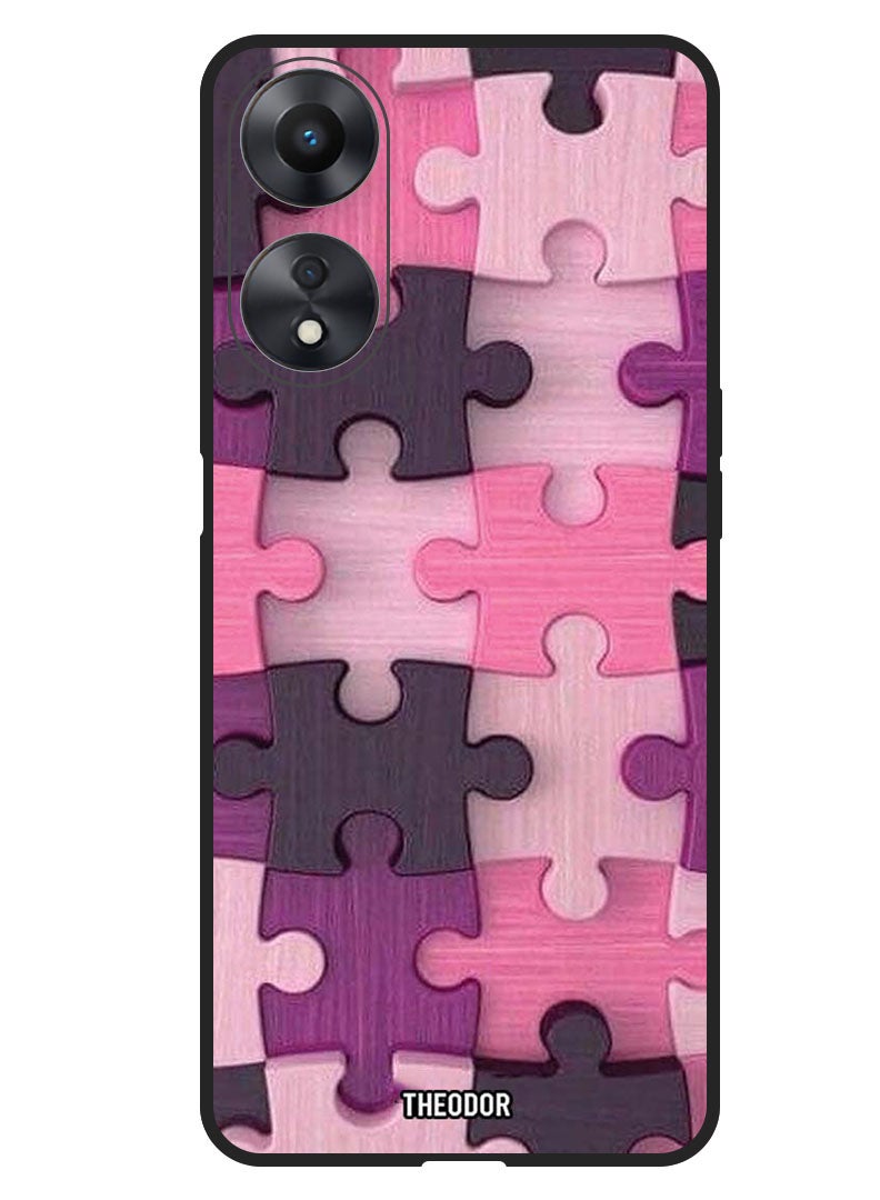 Theodor Protective Case Anti Scratch Shock Proof Bumper Cover For Oppo A1 5G Pink Puzzle - Image 1