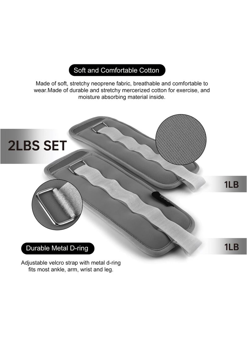 أوزان الكاحل زوج واحد من أوزان المعصم والساق والذراع بوزن 1 كجم للنساء والرجال والأطفال والأطفال مع أحزمة قابلة للتعديل، مرجحة للقوة للعلاج الطبيعي والجري والمشي واللياقة البدنية والتمرين في صالة الألعاب الرياضية - Image 2