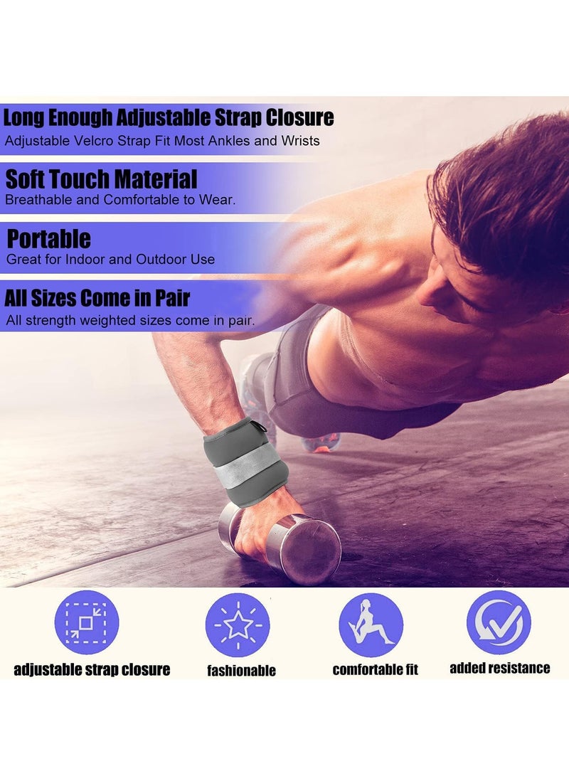 أوزان الكاحل زوج واحد من أوزان المعصم والساق والذراع بوزن 1 كجم للنساء والرجال والأطفال والأطفال مع أحزمة قابلة للتعديل، مرجحة للقوة للعلاج الطبيعي والجري والمشي واللياقة البدنية والتمرين في صالة الألعاب الرياضية - Image 4