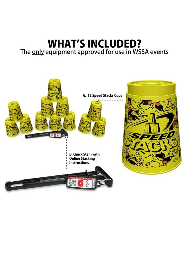 SPEED STACKS ; Official Sport Stacking Set, Lucky Duck 12 Cups And Holding Stem ; Top Grade Materials, Low Friction ; Wssa Approved - Image 3