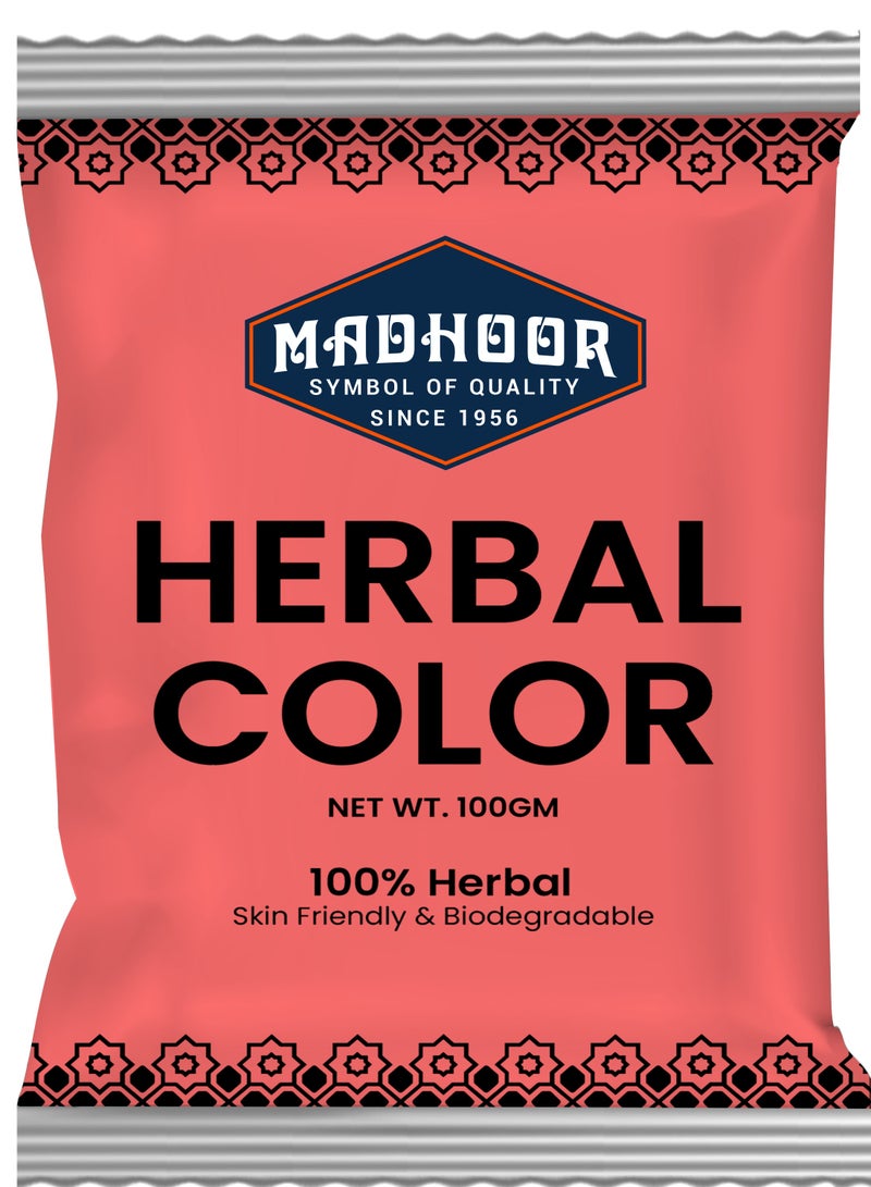 Madhoor Herbal Holi Colour Red 100 Gm - Image 1