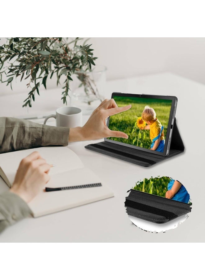 جراب تابلت متوافق مع هونر باد X7 8.7 انش، حافظه تاب دوار 360 غطاء واقي من جلد البولي يوريثين مقاوم للصدمات والسقوط لهونر باد X7 (اسود) - Image 4
