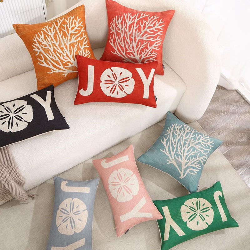 TRENDIN Coral Couch Pillow Cover 18X18 Sea Marine Decor Square Linen Cushion Case Sofa Home Decorations Blue PL1054TR - Image 3