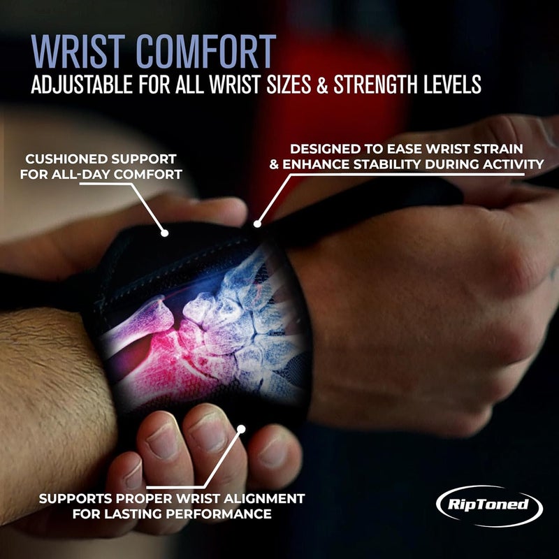 Rip Toned 18” Wrist Wraps - USPA Endorsed Wrist Straps for Weightlifting - Quality Wrist Support - Adjustable, Durable, Machine Washable - Gym Wraps for Powerlifting - for Men & Women - Image 3