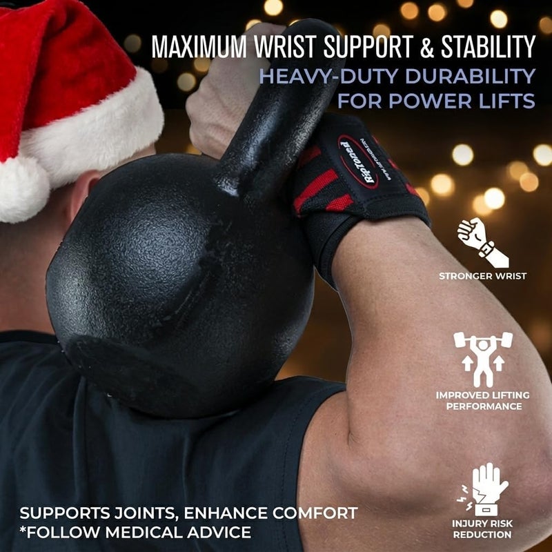 Rip Toned 18” Wrist Wraps - USPA Endorsed Wrist Straps for Weightlifting - Quality Wrist Support - Adjustable, Durable, Machine Washable - Gym Wraps for Powerlifting - for Men & Women - Image 2