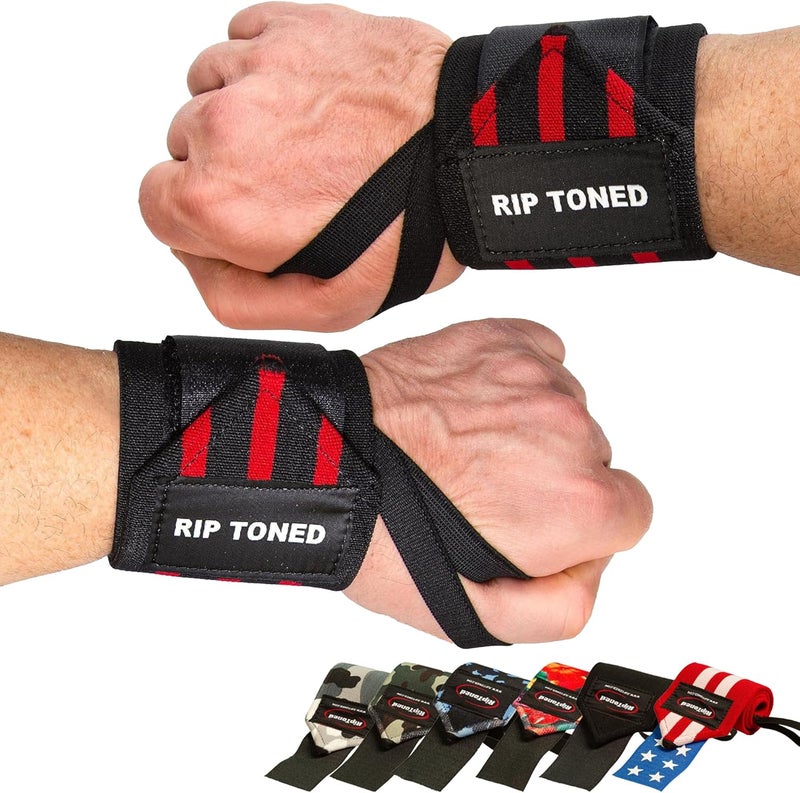 Rip Toned 18” Wrist Wraps - USPA Endorsed Wrist Straps for Weightlifting - Quality Wrist Support - Adjustable, Durable, Machine Washable - Gym Wraps for Powerlifting - for Men & Women - Image 1