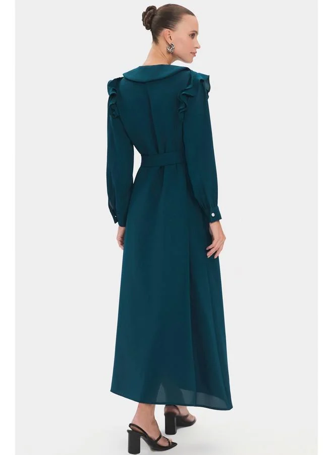 JUNE Ruffled Peter Pan Dress