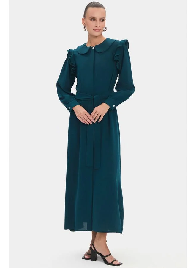 JUNE Ruffled Peter Pan Dress