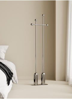Organic Clothes Rack Garment Rack Clothing Rack Clothes Hangers Freestanding for Home Hotel Retail Stainless Steel Structure Silver Colour H175xL25xW45 cm