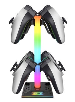ARNOTEC Gaming Controller Holder RGB Headphones Stand 10 Light Modes with 2 USB Charging Ports and Type-C Port - (Black)  - Image 2