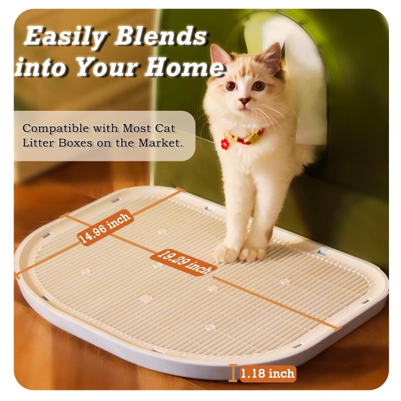 LoopTime Cat Litter Mat Litter Trapping Mat,19.29"Ã—14.96",Cat Litter Box Mat for Floor,Large Litter Matt for Cat Litter Box,Kitty Litter Mat Catcher,Waterproof Urine Proof,Washable,Easy Clean,Less Waste (Grey) - Image 3
