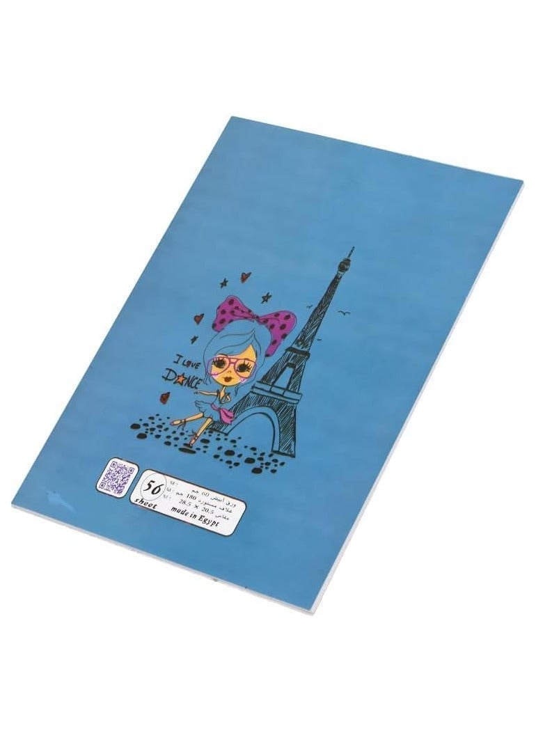 دفتر انجليزي مدبس 60 ورقة مسطرين 28.5*20.5 سم - متعدد الألوان - Image 2