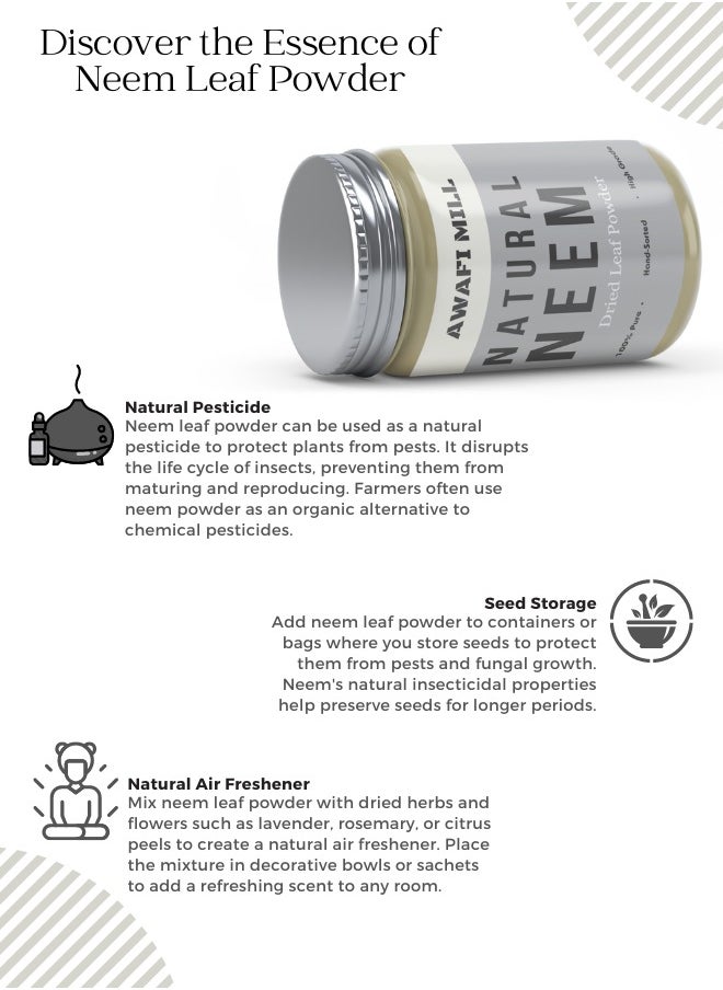 Awafi Mill Awafi Mill Neem Leaf Powder - 100% Natural Azadirachta Indica Powder  - Image 3