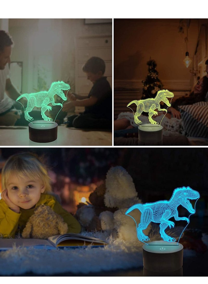 althiqahkey Dinosaur Trex 3D Multicolor Night Light for Kids  LED Bedside Lamp 16 Colors Changing with Remote Control and Timing Function Xmas Halloween Birthday Gift Toys for Child Baby Boy - Image 4