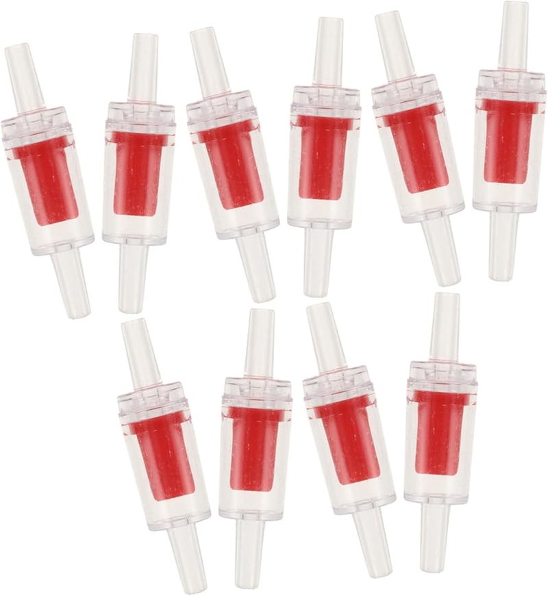 Red SMASOLO 10 Pack Aquarium Check Valves One Way Non Return Valve For Air Pump - Image 2