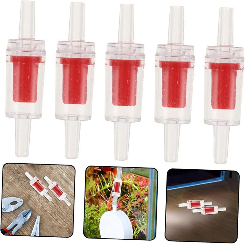 Red SMASOLO 10 Pack Aquarium Check Valves One Way Non Return Valve For Air Pump - Image 4