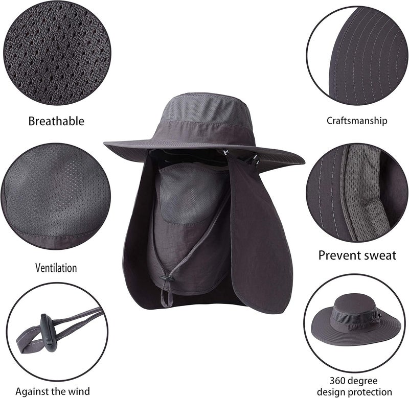 KOOLSOLY Fishing Hat,Sun Cap with UPF 50+ Sun Protection and Neck Flap,for Man and Women - Image 3