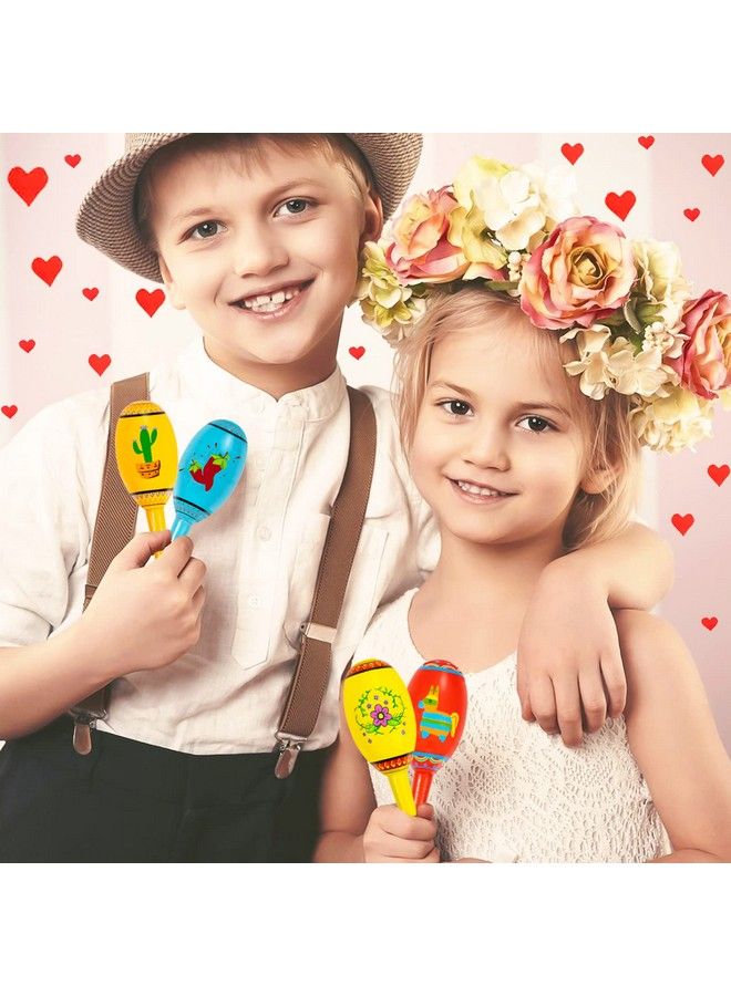OuMuaMua 15Pcs Mexican Fiesta Party Favors Mini Wooden Maracas For Kids Mexican Fiesta Themed Birthday Baby Shower Cinco De Mayo Taco Tuesday Party Pinata Goodie Bag Stuffers Class Valentines Exchange Gifts  - Image 3