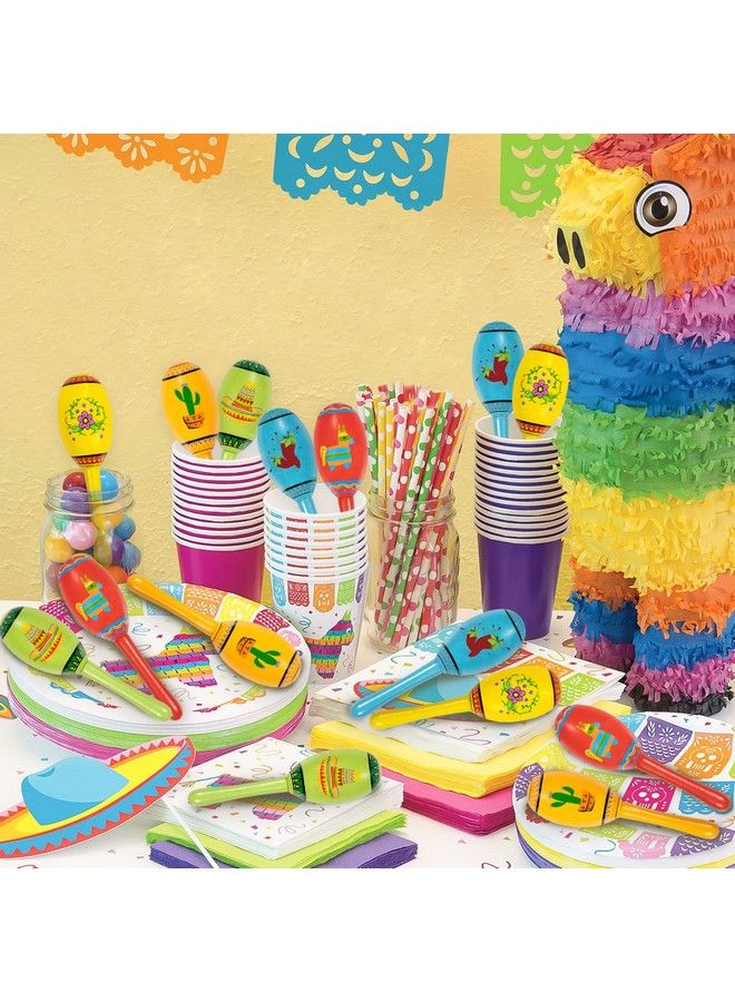 OuMuaMua 15Pcs Mexican Fiesta Party Favors Mini Wooden Maracas For Kids Mexican Fiesta Themed Birthday Baby Shower Cinco De Mayo Taco Tuesday Party Pinata Goodie Bag Stuffers Class Valentines Exchange Gifts  - Image 4