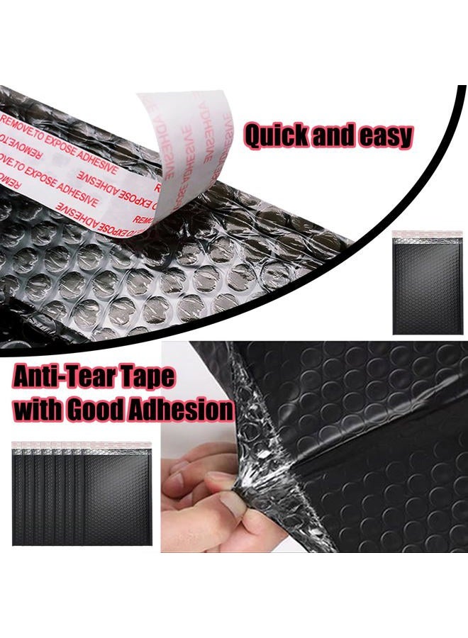 xlehoely 50 PCS Bubble Mailers,Black Poly Padded Envelopes,Waterproof Shipping Bags,Mailing Envelopes Bubble Padded,Self Seal Cushion Envelopes for Mailing,Shipping,Packing,Small Business,3 Sizes - Image 4