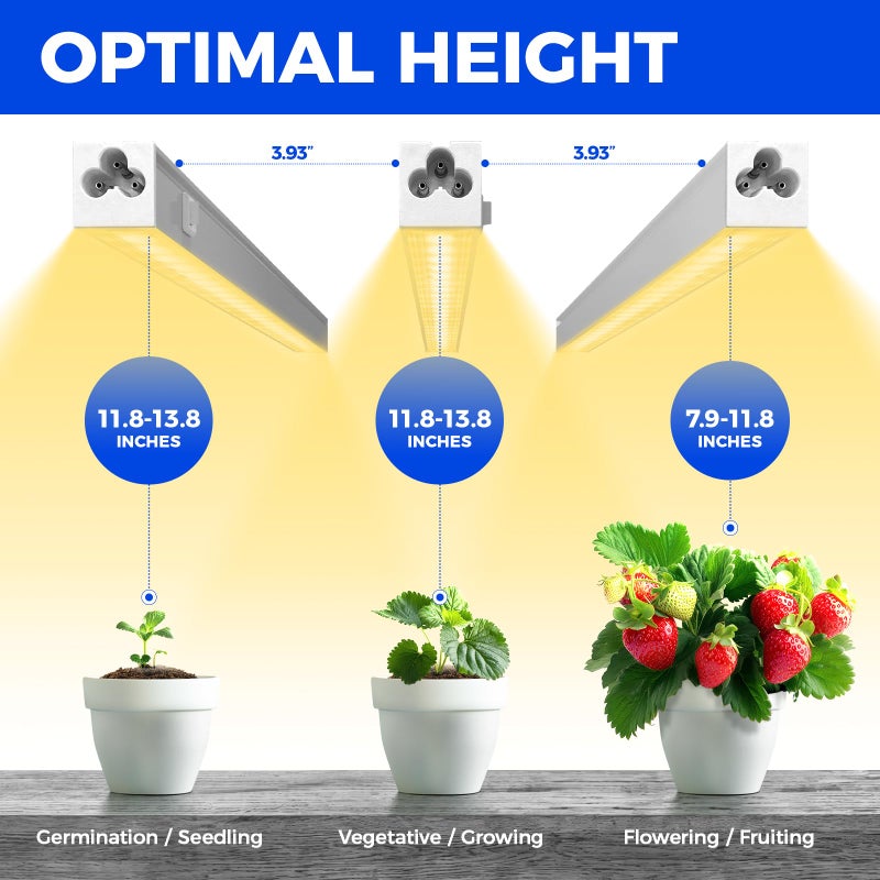 Barrina Barrina Grow Lights for Indoor Plants, Full Spectrum Grow Light, 1ft Plant Lights for Indoor Growing, LED Grow Lights, T5 Grow Light Strip, Plug and Play, Yellow, 8-Pack  - Image 3