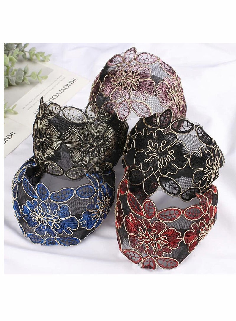 SOLARAE Elegant Wide Lace Headbands for Women - 5 Pcs Elastic Lace Hair Accessories with Teeth, Fashionable and Comfortable Headwear for All Occasions. - Image 4